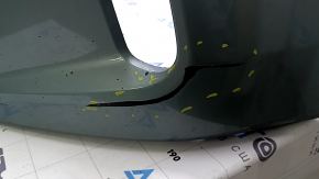 Бампер передний голый Toyota Prius V 15-17 рест, зеленый, тычки, вмятина, полезла краска, трещины в креплениях