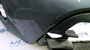 Бампер передний голый Toyota Prius V 15-17 рест, зеленый, тычки, вмятина, полезла краска, трещины в креплениях