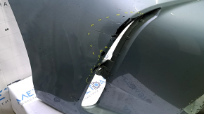 Бампер передний голый Toyota Prius V 15-17 рест, зеленый, тычки, вмятина, полезла краска, трещины в креплениях