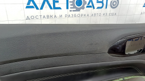 Обшивка двери карточка передняя левая Jeep Compass 22-26 черная, вставка черная кожа, побелел пластик, под химчистку