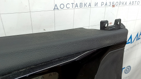Обшивка двери карточка передняя левая Jeep Compass 22-26 черная, вставка черная кожа, побелел пластик, под химчистку