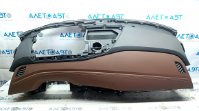 Торпедо передняя панель с AIRBAG Volkswagen ID.4 21-22 черно-коричневая, потертости, трещины