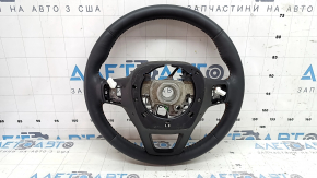 Руль голый Honda CRV 23-26 кожа черный, с оранжевой строчкой под лепестки, с накладкой, царапины