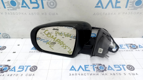 Зеркало боковое левое в сборе Jeep Compass 17-26 3+4 пинов, подогрев, BSM, черное, песок