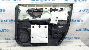 Обшивка двери карточка передняя левая Honda CRV 23-26 черная, подлокотник кожа черная с оранжевой строчкой, молдинг черный глянец, тычки, вмятина