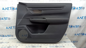 Обшивка двери карточка передняя правая Honda CRV 23-26 черная, подлокотник кожа черная с оранжевой строчкой, молдинг черный глянец, тычки, вмятина