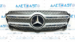 Решетка радиатора в сборе grill Mercedes W167 GLE 350 450 20-23 под радар и камеру, с эмблемой, песок, сломано крепление