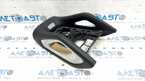 Накладка центральной консоли верхняя Mercedes W167 GLE 350 450 20-23 кожа черная с хром, с подсветкой, царапины