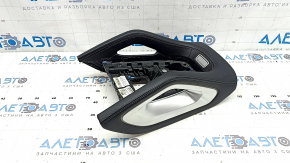Ornamente console centrale superioare pentru Mercedes W167 GLE 350 450 20-23, piele neagră cu crom, cu iluminare din spate, zgârieturi, inserție spartă, necesită curățare