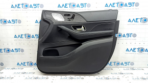 Обшивка двери карточка передняя правая Mercedes W167 GLE 350 450 20-26 кожа черная, с подсветкой нерабочей, подлокотник кожа черная, вставка под серое дерево, Burmester, с ручкой, контакт с водой, по