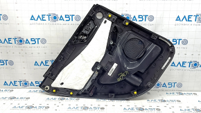Обшивка двери карточка задняя правая Ford Escape MK4 23-26 черная, под пищалку, подлокотник кожа черная, с ручкой, царапины, потерта
