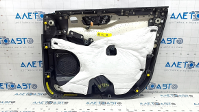 Panou ușă stânga față negru pentru Ford Escape MK4 2023-2024, St-line, cu mâner, cotieră din piele neagră cu cusături roșii, garnitură din fibră de carbon neagră lucioasă, zgârieturi, lovituri