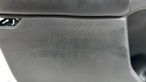 Panou ușă stânga față negru pentru Ford Escape MK4 2023-2024, St-line, cu mâner, cotieră din piele neagră cu cusături roșii, garnitură din fibră de carbon neagră lucioasă, zgârieturi, lovituri