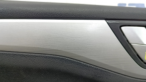 Panou ușă stânga față negru pentru Ford Escape MK4 2023-2024, St-line, cu mâner, cotieră din piele neagră cu cusături roșii, garnitură din fibră de carbon neagră lucioasă, zgârieturi, lovituri