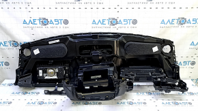 Торпедо передняя панель с AIRBAG Audi Q7 16-19 без проекции, кожа черная, сломано крепление накладки