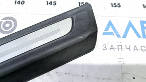 Ornamente prag exterior spate dreapta pentru Audi Q7 16-25, negru cu crom, uzat