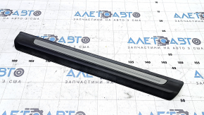Ornamente prag exterior față dreapta pentru Audi Q7 16-25, negru cu crom, uzat