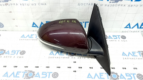 Зеркало боковое правое в сборе Kia Optima 16-18 5 пинов, поворотник, бордовое, царапины