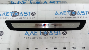 Ornament prag exterior față dreapta pentru BMW 3 G20 19-24, cromat, inscripție M, zgârieturi