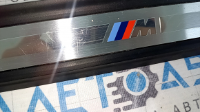 Ornament prag exterior față dreapta pentru BMW 3 G20 19-24, cromat, inscripție M, zgârieturi