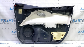 Обшивка двери карточка передняя левая Toyota Prius 50 16-22 черная с серой вставкой, с подлокотником, царапины, под чистку