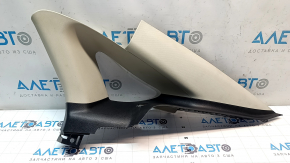 Накладка задней стойки верхняя правая Ford Fusion mk5 17-19 серая с черной накладкой, 2 части
