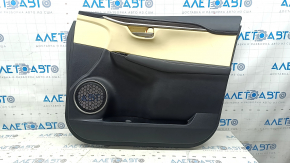 Panou ușă dreapta față pentru Lexus NX200t NX300h 15-17, piele neagră cu inserții bej, ornamente din lemn, cotieră din piele neagră, zgârieturi