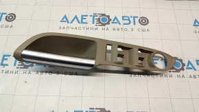 Ornament comandă ridicare geam stânga față pentru Ford Escape MK3 13-19, structură bej cu mâner cromat, fixare ruptă