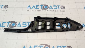 Накладка управления стеклоподъемником передним левым Honda Accord 13-17 структура, потерта, сломаны крепления