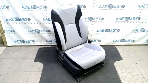 Scaun pasager pentru Toyota Prius 50 19-22 fără airbag, mecanic, încălzit, piele neagră și gri, curățabil chimic