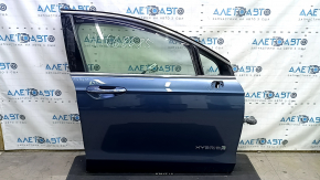 Дверь в сборе передняя правая Ford Fusion mk5 13-20 hybrid, keyless, синий FT, примята