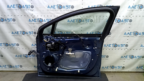 Дверь в сборе передняя правая Ford Fusion mk5 13-20 hybrid, keyless, синий FT, примята