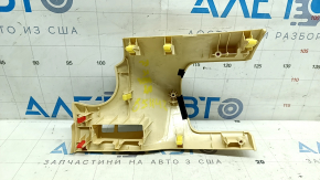 Накладка передней панели левая Lexus NX200t NX300 NX300h 15-21 кожа бежевая, без дефлектора, под чистку