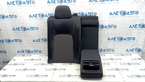 Spătar banchetă spate dreapta pentru Honda Clarity 18-21 SUA, combinație material textil gri + piele neagră, tetieră dintr-o singură bucată, cu cotieră, îndoită, zgâriată