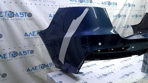 Бампер задний голый Ford Fusion mk5 19-20 под 4 парктроника без Park Assist, синий, треснут, примят