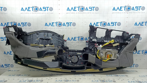 Торпедо передняя панель с AIRBAG Lexus NX200t NX300h 15-17 кожа, черная с белой строчкой, без проекции, без каркаса