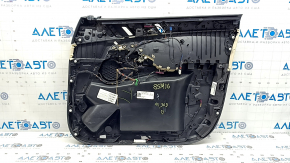 Обшивка двери карточка передняя левая BMW X5 G05 19-23 кожа schwarz/Canberra-Beige, вставка под дерево Fineline Stripe, подлокотник кожа бежевая, с ручкой и накладками, с подсветкой, пятна, царапины