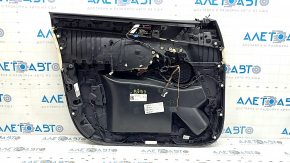 Ornamente ușă, față dreapta, BMW X5 G05 19-23, piele neagră/Canberra-bej, inserție din lemn Fineline Stripe, cotieră din piele bej, cu mâner și suprapuneri, cu iluminare din spate, îndoită, zgârieturi