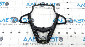 Накладка руля BMW X5 G05 19-26 под подогрев руля, кожа черная с хром, царапины