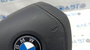 Подушка безопасности airbag в руль водительская BMW X5 G05 19-26 кожа черная, царапины