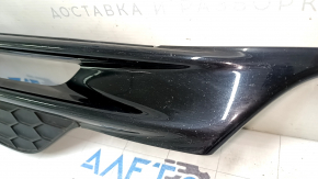 Решетка боковая переднего бампера правая Honda Accord 16-17 под ПТФ hybrid, с накладкой черный глянец, тычки, песок