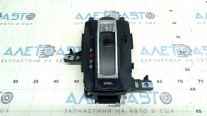 Накладка шифтера Honda Accord 13-17 hybrid тип 1, черная, глянец, с хромом, с кнопой SPORT, царапины