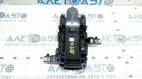Накладка шифтера Honda Accord 13-17 hybrid тип 1, черная, глянец, с хромом, с кнопой SPORT, царапины