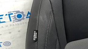 Обшивка спинки пассажирского сидения Honda Clarity 18-21, комбинированная ткань серая + кожа черная, с подогревом, замята, под чистку