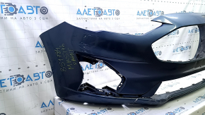 Бампер передний голый Ford Fusion mk5 19-20 без парктроников и буксировочного крюка, синий, треснут, примят, затерт