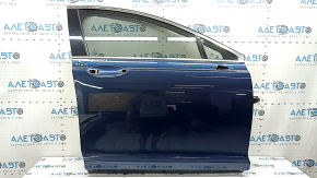 Дверь в сборе передняя правая Lincoln MKZ 13-20 keyless, синий N1, без ручки, заглушки, накладки, рамки, переднего уплотнителя, тычка, царапины на стекле и молдинге, вмятины на молдинге