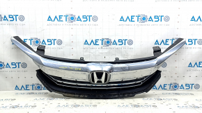 Решетка радиатора grill Honda Accord 16-17 hybrid, в сборе, с хромом, песок