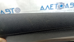 Ornamente ușă față stânga Lincoln MKZ 17-20 negru cu inserție neagră din piele, cotiera din piele neagră, inserție lemn deschis lucios, cu iluminare din spate, cu mâner, zgârieturi, rupturi, îndoit, c