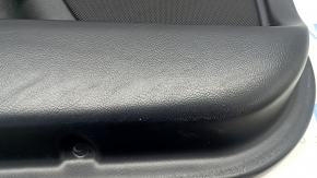 Ornamente ușă față stânga Lincoln MKZ 17-20 negru cu inserție neagră din piele, cotiera din piele neagră, inserție lemn deschis lucios, cu iluminare din spate, cu mâner, zgârieturi, rupturi, îndoit, c