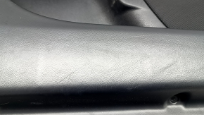 Ornamente ușă față stânga Lincoln MKZ 17-20 negru cu inserție neagră din piele, cotiera din piele neagră, inserție lemn deschis lucios, cu iluminare din spate, cu mâner, zgârieturi, rupturi, îndoit, c